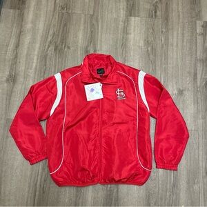 St. Louis Cardinals Track  Jacket Size XL Carl Banks G3 GIII pockets full zipper